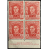 AUSTRALIA 1942 2 1/2d SCARLET KGVI IMPRINT BLOCK (4) MNH