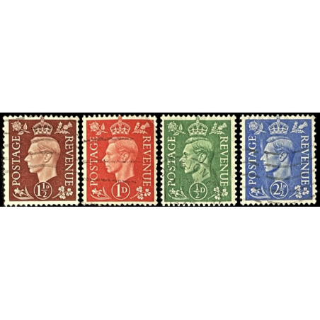 KING GEORGE VI, GREAT BRITAIN STAMPS 1931-1941, SET OF 4