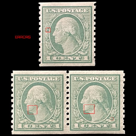 RARE US STAMP GEORGE WASHINGTON,1916 (OMISSION ERROR)