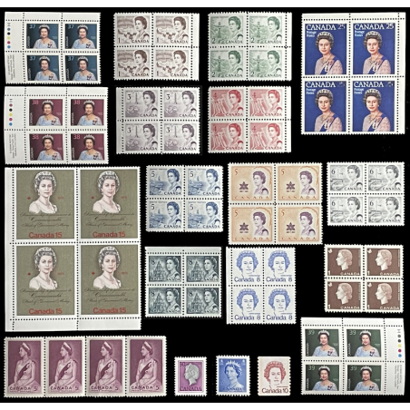 CANADA POSTAGE STAMPS, MNH, QUEEN ELIZABETH II, LOT OF 67