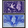 KING GEORGE VI STAMP, MNH, 1946 PEACE SET OF 2, GREAT BRITAIN COMMEMORATIVE