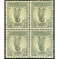 RARE 1932 AUSTRALIA 1/-SHILLING GREEN LYREBIRD, MNH, SET OF 4