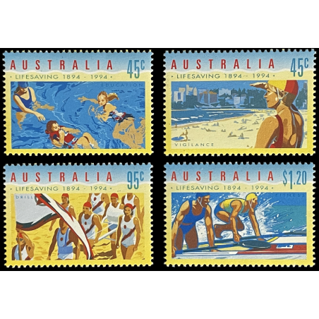 AUSTRALIA STAMPS, 1994 SPORT BEACH SURFING DRILL FITNESS, MNH, SCARCE