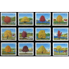 CANADA MAPLE TREES, 1994, MNH, SET OF 12, SCARCE