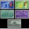 TRINIDAD & TOBAGO INDEPENDENCE STAMPS, 1962 FISH, BIRDS, MNH, SET OF 5, SCARCE