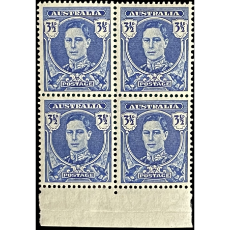 RARE AUSTRALIA STAMPS, 1945, MNH, BLOCK OF 4