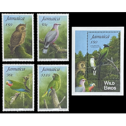 JAMAICA POSTAGE STAMPS, 1962, MNH, FAUNA FLORA BIRDS, LOT OF 5
