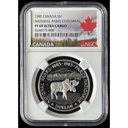 1987 PF69UCAM CANADA $1, SILVER, JOHN DAVIS EXPEDITION, NGC