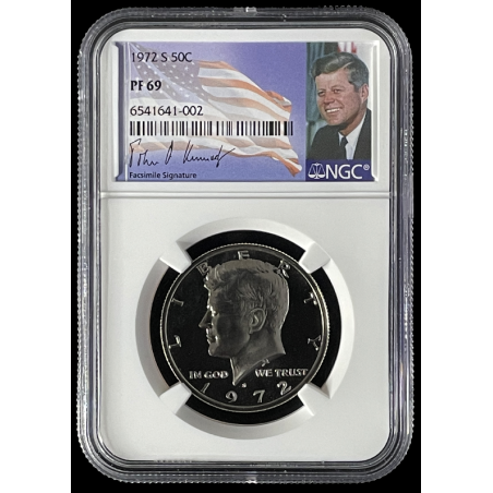 1972-S NGC PF69 CLAD PROOF KENNEDY HALF DOLLAR 50C SIGNATURE LABEL