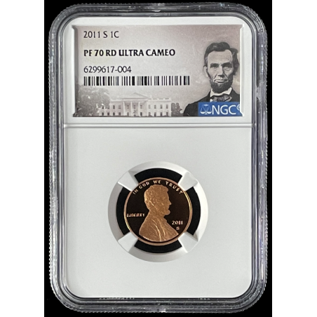 2011-S LINCOLN PENNY PROOF COIN, NGC PF70 ULTRA CAMEO, LINCOLN LABEL