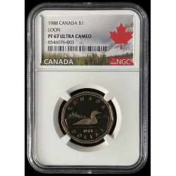 1988 PF67 LOON CANADA $1,...