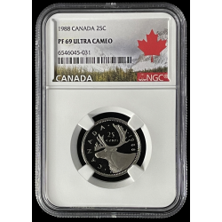 1988 PF69 CANADA 25C, NGC...