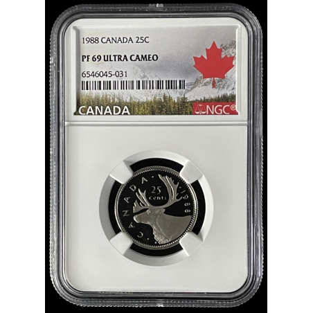 1988 PF69 CANADA 25C, NGC CANADA LABEL