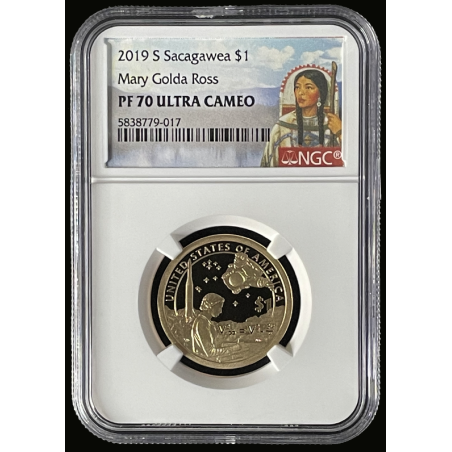 2019-S SACAGAWEA MARY G ROSS $1, NGC PF70 ULTRA CAMEO