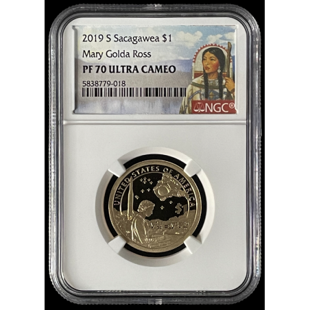 2019-S SACAGAWEA MARY G ROSS $1, NGC PF70 ULTRA CAMEO