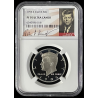 1995-S SILVER PROOF KENNEDY 50C, PF70 UC, SIGNATURE LABEL