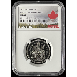 1974 CANADA 50C, MS67...