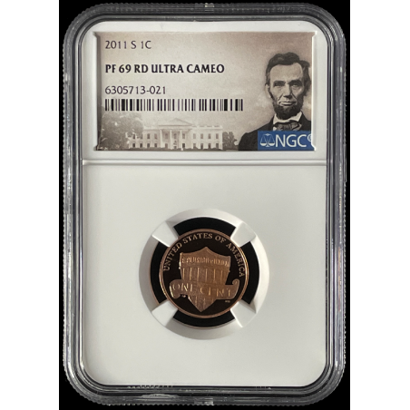 2011-S LINCOLN PENNY PROOF COIN, NGC PF69 ULTRA CAMEO LINCOLN LABEL