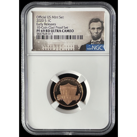 2020-S 1C, EARLY RELEASES 10-COIN CLAD PROOF SET, NGC PR69 ULTRA CAMEO