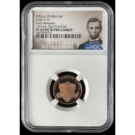 2020-S 1C, EARLY RELEASES 10-COIN CLAD PROOF SET, NGC PR69 ULTRA CAMEO