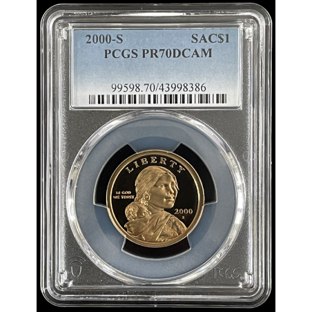 2000-S SACAGAWEA PROOF COIN, PCGS PF70 ULTRA CAMEO